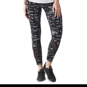 Lululemon Inspire Tight II (Mesh) in Samba Snake Battleship Black / Black